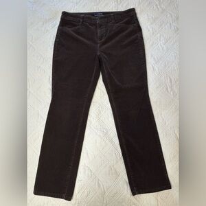 Talbots Chocolate Corduroy Straight Leg Jeans Size 12 Petite